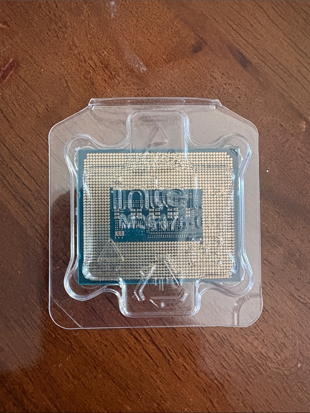 Intel Silver and Blue CPU Processor Core in Protective Tray
